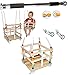 Produktbild 2 tlg. Set _ Gitterschaukel mit abnehmbaren Gurt + Türreck - Babyschaukel / Kinderschaukel - leichter Einstieg ! - Schaukel aus Holz - mitwachsend & verstellbar - Holzgitterschaukel für Innen und Außen - Indoor Outdoor - verstellbare Kleinkindschaukel - Sicherheitsgurt - Holzschaukel Baby Kinder - Sicherheitsstäbe / bunte Stäbe - Holzbabyschaukel - Garten oder im Haus - Reck für Türrahmen Befestigung - Stange - Türstange