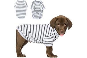PetSmiler Hundepullover - Dünner Hundepullover Kleine Hunde Gestreifter Hundeshirts für Kleine Hund Katzen Shirt, Dehnbarer Pullover Hund Hundepulli Chihuahua Französische Bulldogge (Schwarz M)