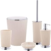 Primanova Nely Banyo Seti, 5 Par&ccedil;a, Plastik, Bej/Krom