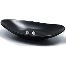 Vassoio Portagioie Ovale Nero - 2 Pezzi, 21.5x11.5 Cm, In PP, Per Chiavi, Gioielli, Ingresso - Foto 5