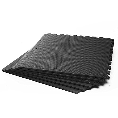 Schutzmatten Set von #DoYourFitness mit 6 Puzzlematten 6 Steckelementen á 60 x 60 x 1,2 cm (ca. 2,2m²) – Unterlegmatten / sicherer Bodenschutz für Sportgeräte, Gymnastikräume, Keller – Matten Schutz vor Kratzern, Dellen, Kälte, Lärm, Flüssigkeit / erhältlich in schwarz grün blau - 3