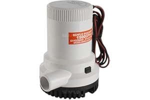 BTK Pompa di Sentina Seaflo 1500 GPH da 12V Elettrica ad Immersione con Filtro Rimovibile per Barca Camper Giardino Vasca Piscina