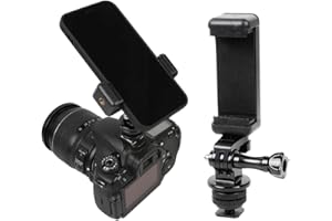 TELESIN Eyeon Hot Shoe Mount Adattatore Kit Supporto Del Telefono per DSLR per iPhone13 12 11 Pro Max X XR, per Go Pro Hero, 360 ONE X/R, DJI OSMO Action Camera Collegamento su DSLR Camera/Ring Light