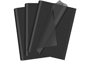 HJYODY 100 hojas de papel de seda negro, 35 x 50 cm, papel de seda para envolver regalos, para Navidad, flores, manualidades, bricolaje, cumpleaños, boda, regalo, decoración