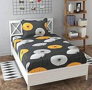 Affordable Hut Glace Cotton Heavy Quality Kids Design Single Bedsheet with 1 Pillow Cover AH-GC-HQ-SBS-5