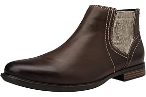 Jamron Męskie buty z prawdziwej skóry westernowe vintage Chukka Chelsea Derby botki z zamkiem błyskawicznym