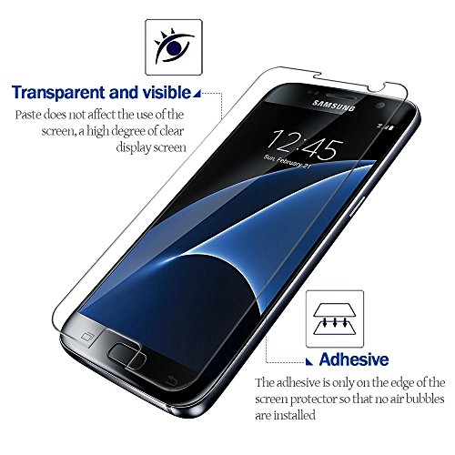  3-Unidades  Protector de pantalla Galaxy S7  Hootech Cristal Vidrio Templado Premium Para Samsung Galaxy S7  no para Galaxy S7 Edge 