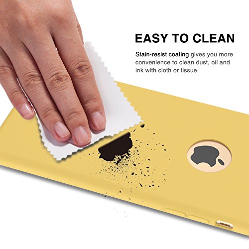 iPhone 7 Case,RANVOO[Driving Series]Liquid Silicone Gel Rubber Cover Case [Soft Touch] and Soft Microfiber Cloth Lining Cushion [Shock Absorbing] iPhone 7 Magentic Case,Yellow