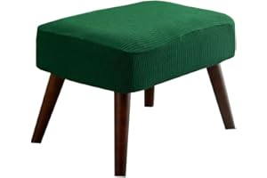 ZZDZW Stool Covers Rectangle, Stretch Rectangle Bar Stool Covers Elastic Vanity Stool Cover Jacquard Chair Seat Slipcover Counter Stool Covers Saddle Seat Cover For Wooden Metal Bench ( Color : Dark Green )