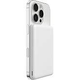Belkin BoostCharge 5000 mAh İnce Manyetik USB-C Power Bank, Beyaz | 5K Kablosuz Şarj, Manyetik Halka, USB-C Bağlantı Noktası,