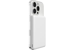 Belkin BoostCharge Magnetic 5000mAh USB-C Power Bank - White | 5000mAh Portable Wireless Charger Magnetic Loop USB-C Port, Pre-Charged, Lightweight, With Cable, For Air Travel