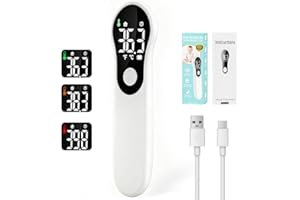BEURER Termometro Digital para fiebre para bebés,niños y adultos,Termometro bebe infrarrojo sin contacto para la Termómetro frente,con mediciones precisas instantáneas,alarma de fiebre (Blanco)