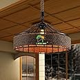 Weldecor Iron Edison Rope Pendant Vintage Lamp Hanging lamp (Bulbs Not Included)