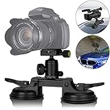 Hohe Qualität und langlebig: Verbesserte Saugnapf-Halterung, aus hochfestem ABS-Material, robust und langlebig. Einfacher Auf- und Abbau. Sie können die Nikon Canon Sony Pentax etc. DSLR-Kamera / Camcorder sicher befestigen.