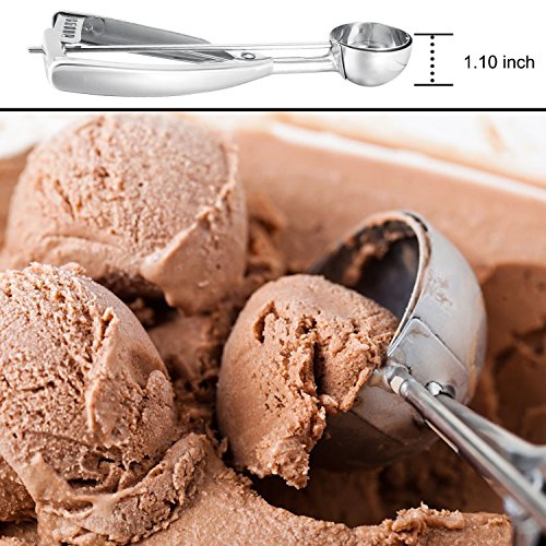 Eisportionierer, Pupow Premium-18/8 Edelstahl Eisportionierer Plätzchen-Scoop, 45mm. (Mittel) - 2