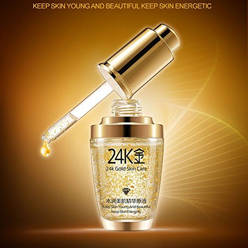 ROMANTIC BEAR Pure 24K Gold Essence Anti Wrinkle Whitening Collagen Moisturizing Hyaluronic Acid Liquid - 9