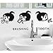 Produktbild XCGZ Wandsticker Cartoon Kleines Mädchen Zähneputzen Wandaufkleber Home Badezimmer Waschbecken Dekoration Wandbild Kunst Aufkleber Nette Kinder Aufkleber Tapete
