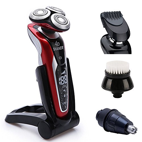 Best Christmas Gift SEGURO® 4D Waterproof Satiny Smooth Electric Shaver Wet/Dry for Men With Nose Trimmer/Hair Clipping Comb/Facial Cleaner 4 IN 1