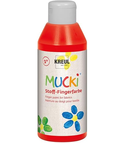 Kreul 28404 – Peinture Au Doigt Mucki Stoff 250 Ml – Bleu – Sans Parabène, Sans Gluten, Sans Lactose – Végétalienne – Dès 2 Ans