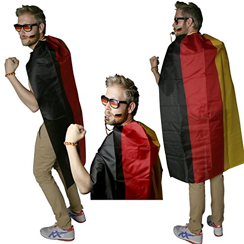 Cape Deutschland Fanartikel Partygag Umhang Deutschlan Fußball EM 75 x 120 cm Polyester