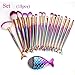 Produktbild LuckyGirls 18PCS Make Up Pinsel Set 3D Meerjungfrau Makeup Brushes Synthetische Kabuki Concealer Pinsel Blending Pinsel