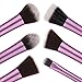 Savisto 6 Piece Essential Kabuki Make Up Brush Set in Purple - Professional Synthetic Makeup Brushes & Stylish Gift Box
