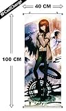 CoolChange Großes Steins Gate Rollbild / Kakemono aus Stoff Poster, 100x40cm, Motiv: Kurisu Makise