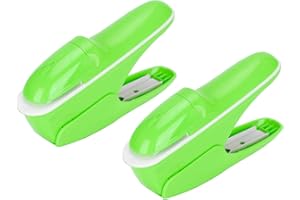 HAPIVIDA Stapleless Stapler, No Staple Staplers Paper Clinch Compact Staple Free Stapler Binding Hand Tool, Up to 8 Sheets Binding (Green-2pcs)