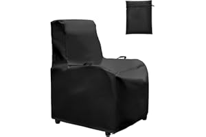 RICYEA Garden Chair Covers, 420D Oxford Heavy Duty Garden Furniture Covers with Handles, Waterproof Anti-UV Windproof Garden Chair Cover for Armchair, Recliner & Stacking Chairs 76x80x110cm (Black)