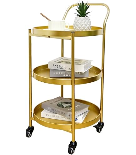 M MCombo Serveerwagen Met Wielen - Keukenwagen 3 Niveaus Metalen Frame 33x43x75 Cm, Multifunctionele Rolwagen Voor Keuken, Badkamer En Woonkamer