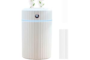 MUMISUTO Luftbefeuchter,2L Luftbefeuchter Schlafzimmer,Humidifier Kinderzimmer mit 2 Nebelmodi und 7 Farben Licht und Thermo-Hygrometer, Auto Abschaltung,Aroma Diffuser für Haus Büro Reisen +6 Filter