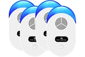 Pest Master - Ultrasonic Pest Repeller Pack of 4, Powerful Mouse Repellent and Ideal for Mice, Rats, Mosquitoes, Cockroach, Moths, Ants, Wide Frequency Range Pest Control Device, D1