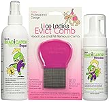 Lice Ladies EVICT Comb, for lice and nit removal, new and unique professionally designed lice comb, stainless steel teeth with hard plastic ergonomic grip handle. Tested safe and effective on all types of hair for kids and adults.