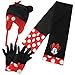 Disney Kids Minnie Mouse Infant Girl Childrens Kid 3 Piece Set Hat Gloves Scarf Black/Red Infants