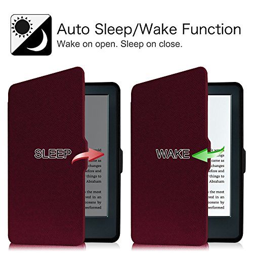 Fintie Hülle für Kindle 8 Generation – Die dünnste und leichteste Schutzhülle Tasche mit auto Sleep / Wake für Kindle eReader (6 Zoll) Touchscreen ohne Spiegeleffekte, (8. Generation – 2016 Modell), Lila - 4