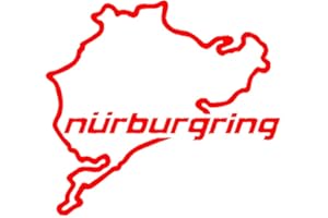 DRAGONAUR-HOME DECOR Dragonaur - Adhesivo reflectante para ventana, diseño de mapa de Nurburgring, color rojo