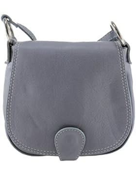 CTM Frau Handtasche mit Schulterriemen, 19x17x6cm, echtes Leder 100% Made in Italy