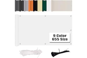 MENGH Balkon Sichtschutz 50x800cm, Balkon Sichtschutz Balkonabdeckung, Wind- und UV-Schutz, in div. Größen & Farben für Gartenanlagen, Camping und Freizeit Weiß