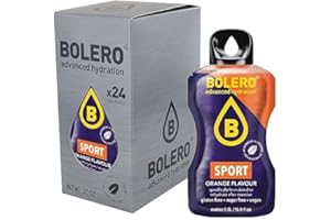 Bolero SPORT 24x3g | Proszek do napojów bez cukru, słodzony stewią + witamina C | odpowiedni dla dzieci, sportowców i diabetyków | bezglutenowy i przyjazny dla wegan