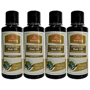 Khadi Pure Herbal Bhringraj Hair Oil, 210 ml (Pack of 4)