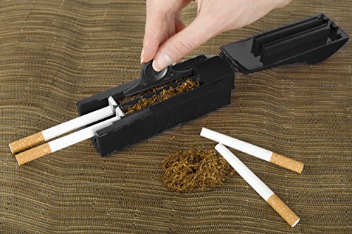 Oramics Zigarettenstopfer Stopfmaschine schwarz für alle beliebigen Tabaksorten, 2 Zigaretten gleichzeitig stopfen, Zigarettenstopfmaschine - 6