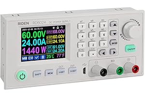 Benkeg RD6024-W 24A 12V 36V 48V 60V Einstellbare digitale Konstantspannungsstromversorgungen mit 2,4-Zoll-Farbdisplay Datenspeicherung PC-Softwaresteuerung Mobiltelefon-APP-Steuerung Multifunktionale