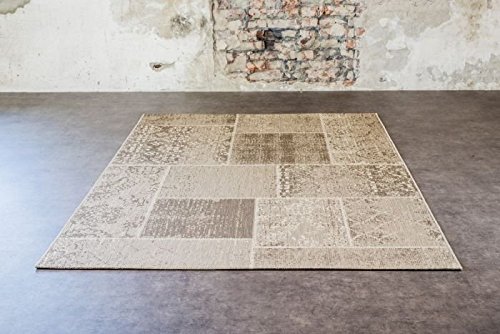 Vintage Teppich verschiedene Farben Größe 160 x 230 cm, Farbe Grau/Weiß