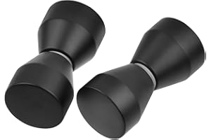 FOROREH 2 Stück Duschtürknöpfe Badewannentürgriff Edelstahl Duschtürgriff Türknauf Ausstattungstürgriff Doppelknöpfe Schwarz Matt für Duschtür Glastüren