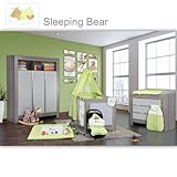 Babyzimmer Felix in akaziengrau 21 tlg. mit 3 türigem Kl. Sleeping Bear grün