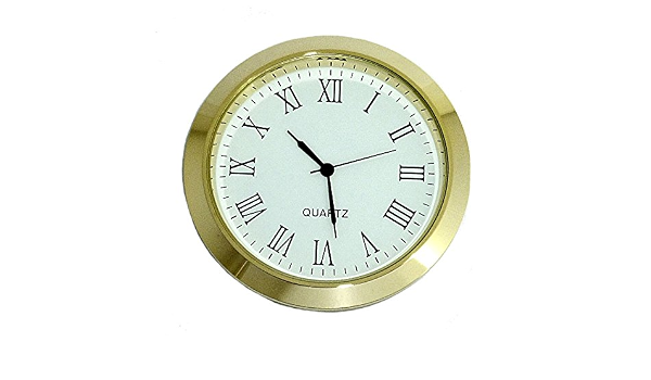 CS - Orologio al quarzo da incasso con ghiera dorata, numeri romani,  quadrante bianco, diametro esterno: 55 mm, per foro da 50 mm : Amazon.it:  Casa e cucina