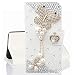 Produktbild HongHushop 3D Bling Strass Glitter PU Leder Handyhülle für Galaxy M20 Spiegel Diamant Schnalle Hülle [Kartenslots] [Magnetverschluss] Schutzhülle für Samsung Galaxy M20 - Schmetterling