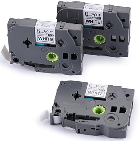 3 Roll Compatible Wite Borther TZe-231S 12mm Strong Adhesive Label Tape Cassette for P-Touch PT-1000 PT-1080 PTE-550WVP Label Printer Black on White