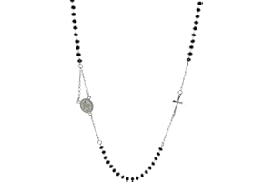 SiLo Bijoux COLLANA ROSARIO DONNA UOMO ACCIAIO INOX 316L ARGENTATO DORATO NERO ANALLERGICO - CONFEZIONE REGALO