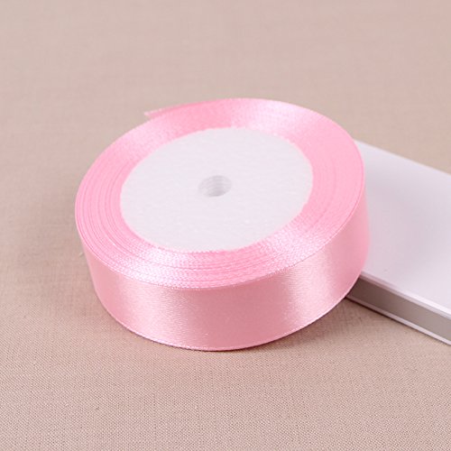 0.3-8Cm Pink Satin With Encryption Of Polyester With Wedding Day Christmas Decoration Handmade Ribbon Ribbon ,2.5Cm Pink 22 M